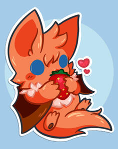 Bat with Strawberry Bat with Strawberry